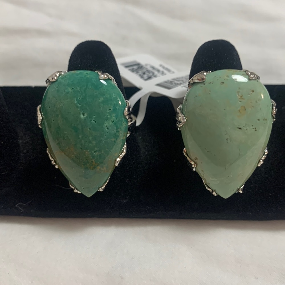 NWT JTV Pear Shaped Green Kingman Turquoise Ring